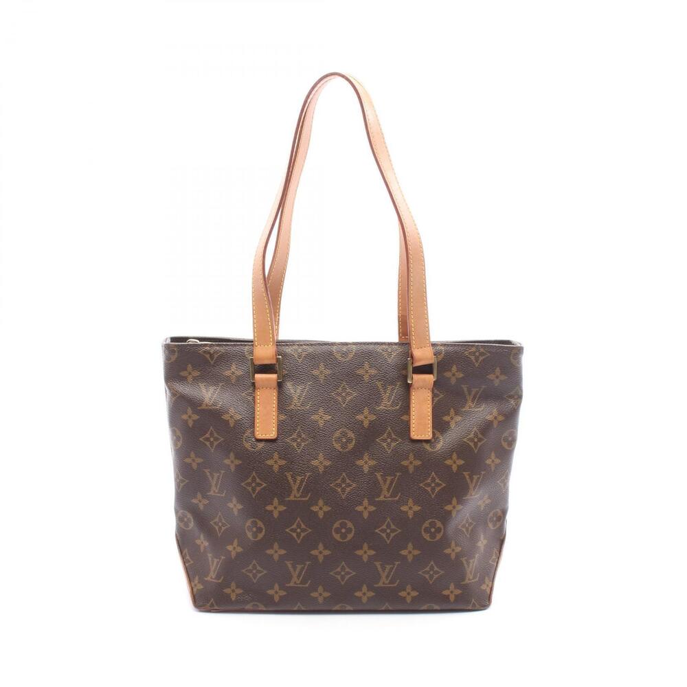 Louis Vuitton Cabas Piano Canvas Leather Monogram Shoulder Tote Bag Brown